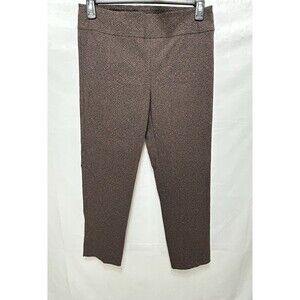 Elliott Lauren Womens 10 Pull On Brown Print Pant Zipped Shins NWT